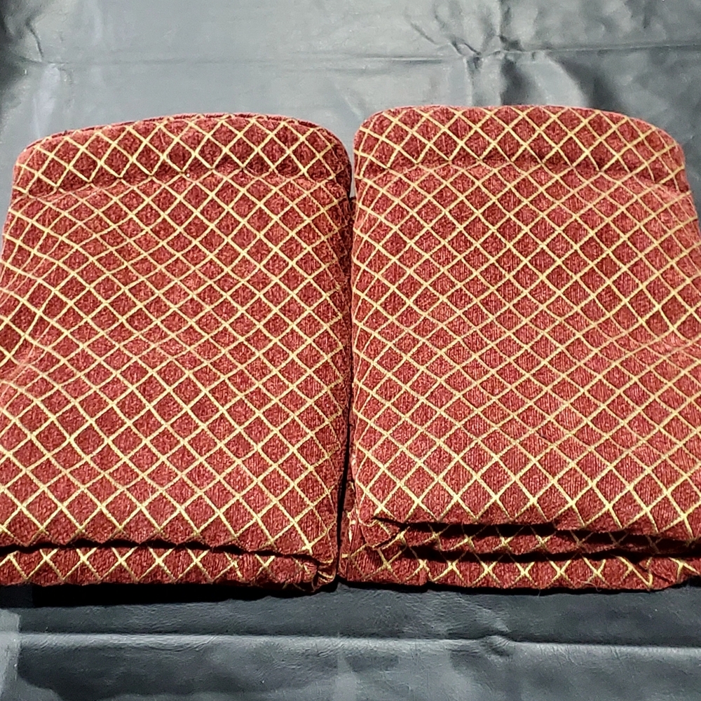 Pair Of American Century Home Euro pillow shams Burnt Orange and Gold